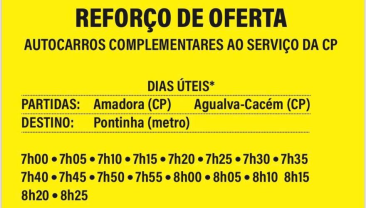 Novas ligações de Transporte Rodoviário para Apoiar CP e Metro de Lisboa