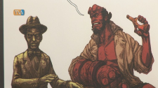 Desenho Junta Ícones da BD Americana e Símbolos da Cultura Portuguesa